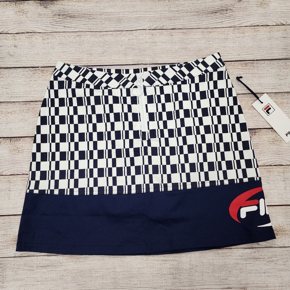 FIILA Angelica Blue White Athletic‎ Sports Mini Skirt Size Large